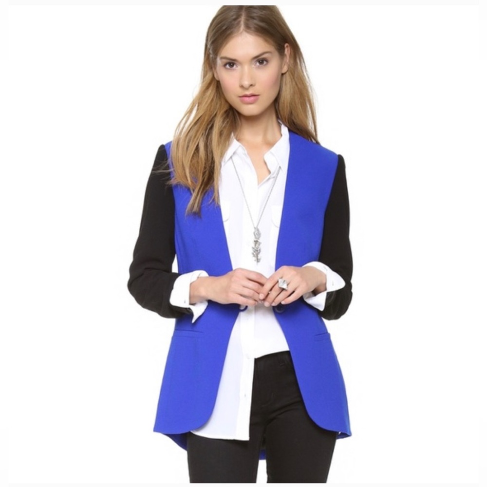 Finders Keepers Royal Blue and Black Blazer Jacket Sz Small